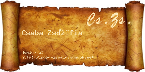 Csaba Zsófia névjegykártya