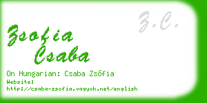 zsofia csaba business card